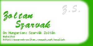 zoltan szarvak business card