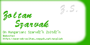 zoltan szarvak business card